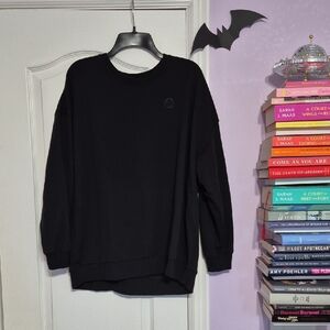 VICTORIAS SECRET Black Brushed Modal Signature Crewneck Sweatshirt